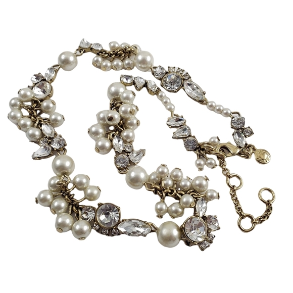 J. Crew necklace with pearls and brilliant rhinestones A0288 - Picture 1 of 9